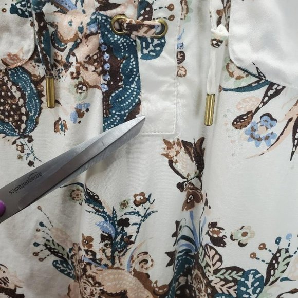 Chicos Long Sleeve Top Womens 3 XL/16 Paisley/Floral Collared Modal/Rayon - Picture 10 of 12